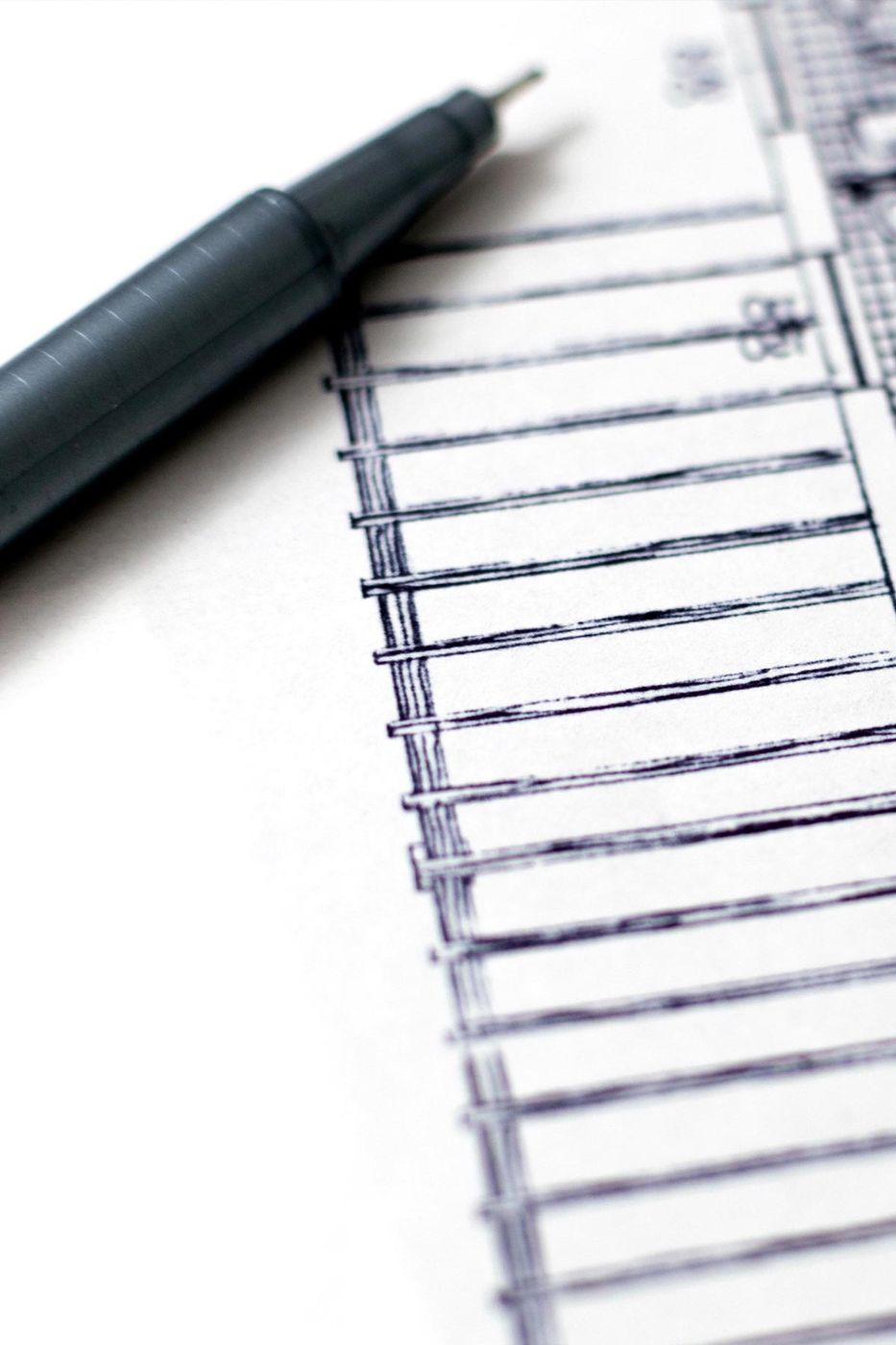 Grundrissplan mit Stift